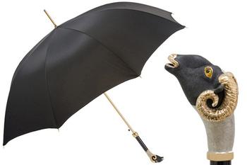 Pasotti 葩莎帝 黑色伞面 山羊手柄 晴雨伞