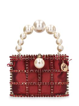 ROSANTICA, ROSANTICA | Holli Crystal & Pearl Box Top Handle Bag商品图片 额外7.5折, 额外七五折