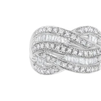 Haus of Brilliance | 14K White Gold 2.0 Cttw Channel-Set Princess and Baguette-Cut Diamond Bypass Ring Band,商家Verishop,价格¥33513