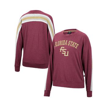 Colosseum | Women's Heathered Garnet Florida State Seminoles Team Oversized Pullover Sweatshirt商品图片,