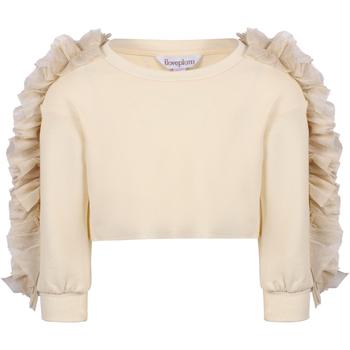 推荐Metallic tulle ruffles sweatshirt in ivory商品