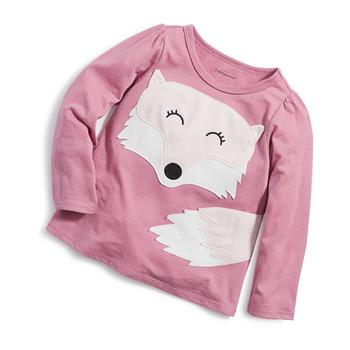 First Impressions | Baby Girls Francie Fox Appliqué Long-Sleeve T-Shirt, Created for Macy's商品图片,6.9折×额外8.5折, 额外八五折