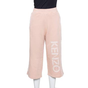 推荐Kenzo Salmon Pink Knit Logo Printed Cropped Track Pants XS商品