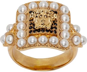 商品Versace | Gold & Pearl Ring,商家SSENSE,价格¥2066图片