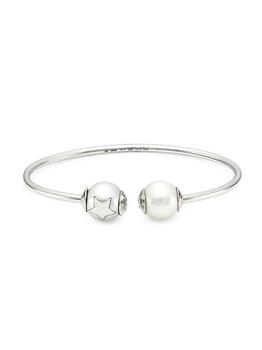 商品W.Rosado | Pearl ID 18K White Gold & 11.5-12MM Pearl Carved Star Open Bangle Bracelet,商家Saks Fifth Avenue,价格¥35099图片