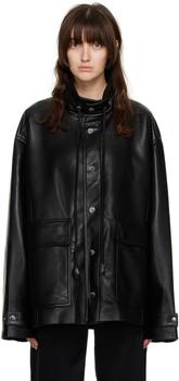 Nanushka | Black Elias Regenerated Leather Jacket商品图片,6.5折, 独家减免邮费