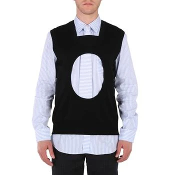 推荐Men's Black Wool Square-Neck Sweater Vest商品