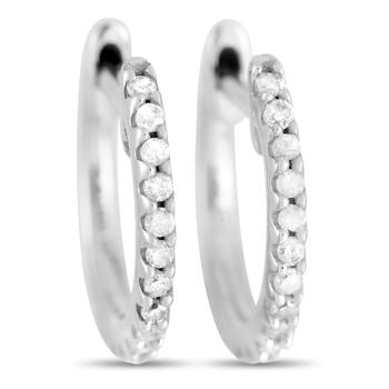 商品LB Exclusive | 14K White Gold 0.12 ct Diamond Small Hoop Earrings,商家Jomashop,价格¥1882图片