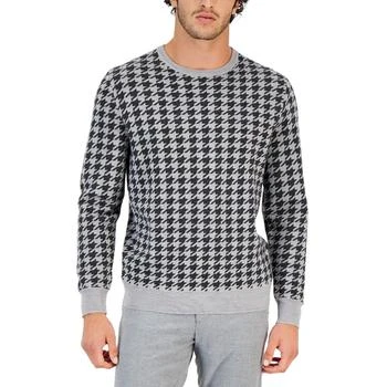 推荐Club Room Mens Merino Wool Blend Houndstooth Pullover Sweater商品