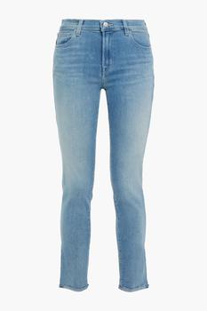 J Brand | 811 cropped faded mid-rise skinny jeans商品图片,2.9折
