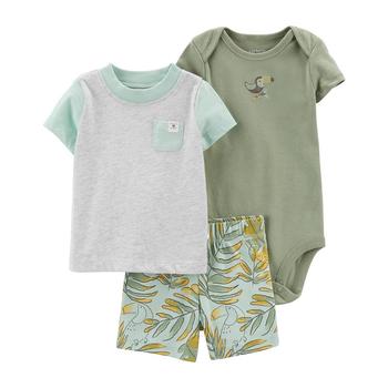 商品Baby Boys My First Love Toucan Bodysuit, Shirt and Shorts, 3 Piece Set图片