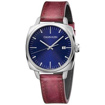 推荐Calvin Klein Men's K9N111ZN Frater 38.7mm Blue Dial Leather Watch商品