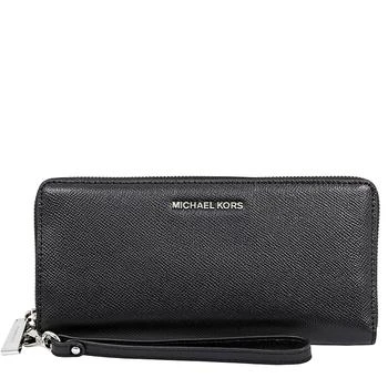Michael Kors | Jet Set Travel Leather Continental Wallet- Black,商家Jomashop,价格¥733