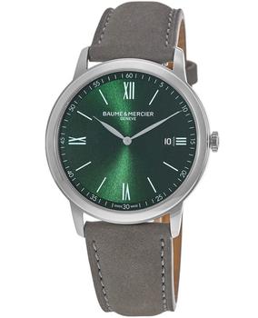 推荐Baume & Mercier Classima Quartz Green Dial Leather Strap Men's Watch 10607商品