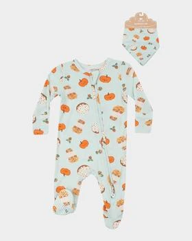 Angel Dear | Kid's Pumpkin Spice Latte Footie W/ Bandana Bib, Size Newborn-9M,商家Neiman Marcus,价格¥364