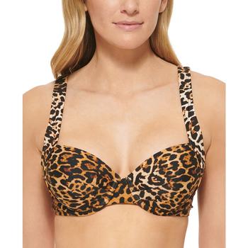 Calvin Klein | Women's Printed Underwire Convertible Bikini Bra Top商品图片,