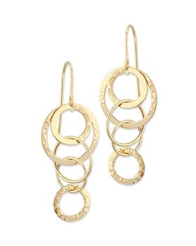商品Bloomingdale's | Mini Cascading Hammered Ring Drop Earrings in 14K Yellow Gold - 100% Exclusive,商家Bloomingdale's,价格¥10771图片
