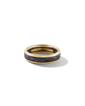商品David Yurman | Men's 18K Gold/Carbon Beveled Band Ring, Size 9-12,商家Neiman Marcus,价格¥16283图片