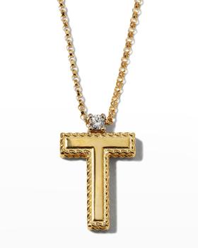 商品Roberto Coin | Princess 18K Yellow Gold Diamond Initial Necklace, T,商家Neiman Marcus,价格¥9610图片