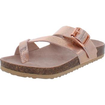 推荐Arizona Jeans Co.  Girls Andrea Faux Leather Toe Loop Footbed Sandals商品