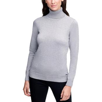 Calvin Klein | Calvin Klein Womens Metallic Mock Neck Turtleneck Top商品图片,4.7折×额外9折, 额外九折