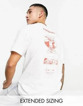 推荐ASOS DESIGN relaxed t-shirt in off white with red cherub spine print商品