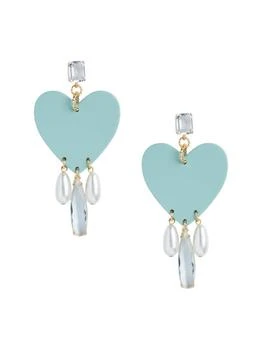 Neely Phelan | Women's Jade Heart Drop Earrings In Blue,商家Premium Outlets,价格¥352