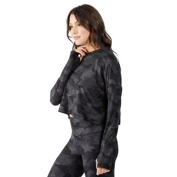 推荐Yogalicious by Reflex Women's Camo Cropped Hooded Long Sleeve Top商品