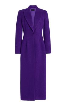 推荐Sergio Hudson - Women's 12 Darts Wool Boucle Duster Coat - Purple - US 2 - Moda Operandi商品