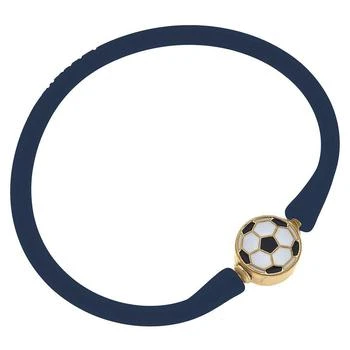Canvas Style | Enamel Soccer Ball Silicone Bali Bracelet In Navy,商家Verishop,价格¥213