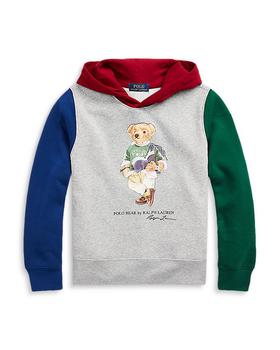 ralph lauren bear, Ralph Lauren | Boys' Polo Bear Color Blocked Fleece Hoodie - Big Kid商品图片 独家减免邮费