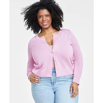 On 34th | Trendy Plus Size Pointelle-Trim Cardigan, Created for Macy's 