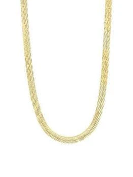 Sterling Forever | 14K Goldplated Herringbone Chain Necklace/18" 5.5折, 独家减免邮费