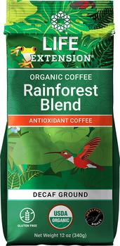 商品Life Extension Rainforest Blend Decaf Ground Coffee, 12 oz图片