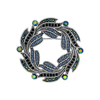 2028 | Silver-Tone Ab Glass Stone Wreath Pin,商家Macy's,价格¥284