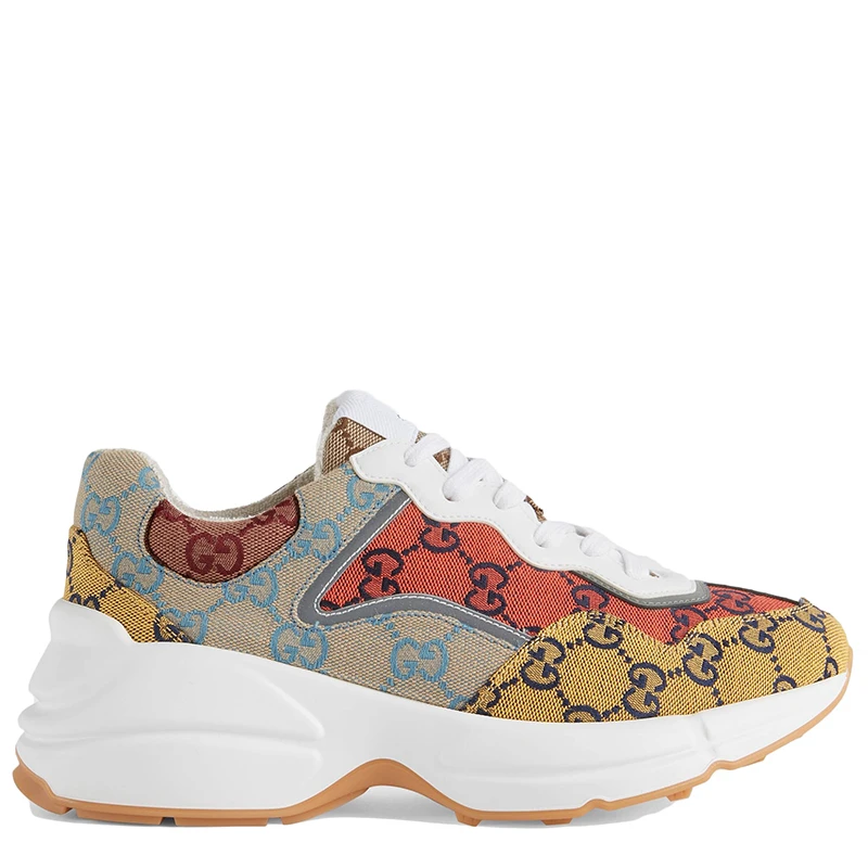 Gucci | 现货GUCCI/古驰 Rhyton GG女士彩色帆布运动鞋老爹鞋6636812UZJ07064 ,商家VPF,价格¥3280