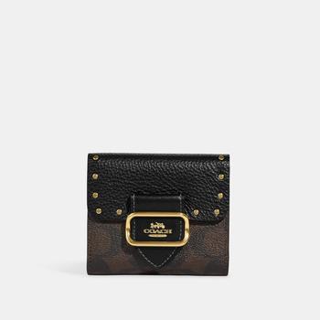 Coach Outlet Small Morgan Wallet In Colorblock Signature Canvas With Rivets product img