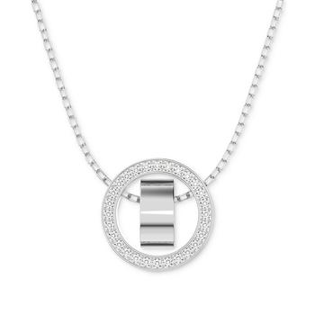 施华洛世奇项链评价, Swarovski | Swarovaki Rhodium-Plated Crystal Circle Long 29-1/2" Adjustable Pendant Necklace商品图片 
