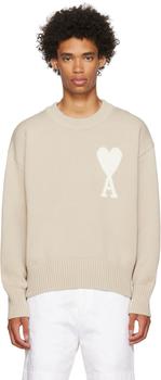 美国ami毛衣, AMI | Beige Ami De Cœur Sweater商品图片 5.6折