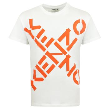 Kenzo | White & Orange X Logo Short Sleeve T Shirt商品图片,额外8折, 额外八折