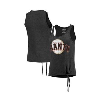 Majestic, Majestic | Women's Threads Black San Francisco Giants Scoop Neck Racerback Side Tie Tri-Blend Tank Top商品图片 7.4折