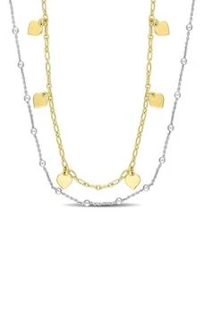 DELMAR | Two-Tone Heart and Ball Bead Chain Necklace,商家Nordstrom Rack,价格¥811