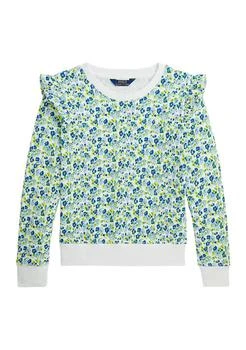 Ralph Lauren | Lauren Childrenswear Girls 7 16 Floral Ruffled French Terry Sweatshirt,商家Belk,价格¥246