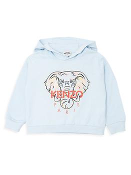 Kenzo | Little Girl's & Girl's Elephant Embroidered Hoodie商品图片,