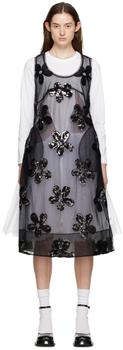 Simone Rocha | Black Floral Midi Dress商品图片,