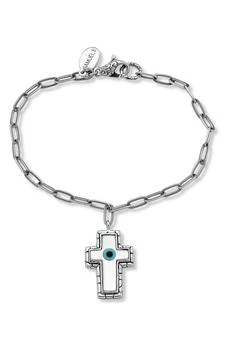 SAMUEL B. | Sterling Silver Mother of Pearl Cross Paperclip Bracelet,商家Nordstrom Rack,价格¥750