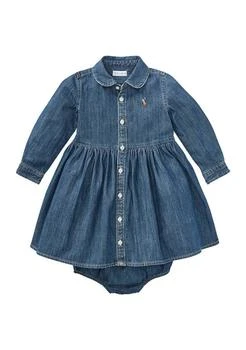 Ralph Lauren | Lauren Childrenswear Infant Girls Denim Shirtdress And Bloomer,商家Belk,价格¥307