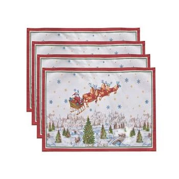 Elrene | Santa's Snowy Sleighride Placemat, Set of 4,商家Macy's,价格¥179