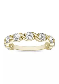 Charles & Colvard, Charles & Colvard | 7/8 ct. t.w. Lab Created Moissanite Swirled Band in 14k Yelow Gold商品图片 