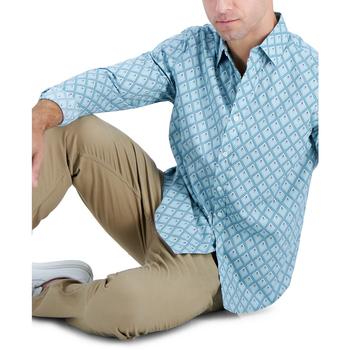 Club Room | Men's Long-Sleeve Foulard Geometric-Print Shirt, Created for Macy's商品图片,